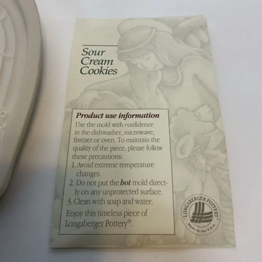 NEW Vintage 1993 Longaberger Pottery Angel Series Cookie Mold Peace 5